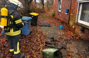 Freiwillige Feuerwehr Aurich: FW-AUR: Abfalltonne nach Ascheeinwurf runtergebrannt