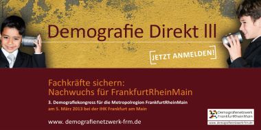 Demografienetzwerk FrankfurtRheinMain: Fachkräftenachwuchs im Fokus / 3. Demografiekongress am 5. März in der IHK Frankfurt - Keynote von Kinder- und Jugendpsychiater Dr. Michael Winterhoff (BILD)