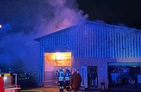 Polizeiinspektion Rotenburg: POL-ROW: Hoher Sachschaden bei Scheunenbrand in Oerel