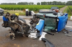 Polizeidirektion Worms: POL-PDWO: Verkehrsunfall mit einer schwer verletzten Person und mehrstündiger Vollsperrung der B9