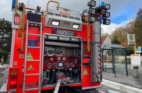 Feuerwehr Stuttgart: FW Stuttgart: Kellerbrand: Drei Personen über Drehleiter gerettet