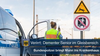 Bundespolizeidirektion München: Bundespolizeidirektion München: Verirrt: Dementer Senior im Gleisbereich / Bundespolizei bringt Mann ins Krankenhaus