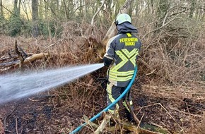 Freiwillige Feuerwehr H&uuml;nxe: FW H&uuml;nxe: Brand in einem Waldst&uuml;ck