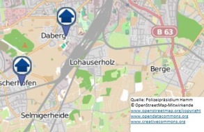 Polizeipräsidium Hamm: POL-HAM: Wohnungseinbruchs-Radar für die Woche vom 30. Juli bis zum 5. August 2018