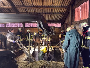 FW-AUR: Gro&szlig;tierrettung auf landwirtschaftlichem Anwesen