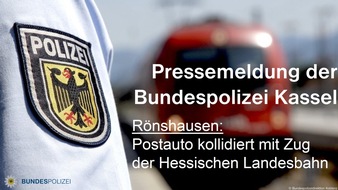 Bundespolizeiinspektion Kassel: BPOL-KS: Kleintransporter bei Rönshausen von Zug erfasst