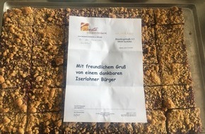 Feuerwehr Iserlohn: FW-MK: Herzlichen Dank für die anonyme Spende