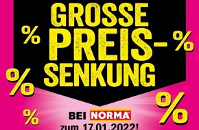 NORMA: NORMA senkt die Preise auf Multivitaminsaft, Geflügelwurst, Pizzateig und weitere Produkte um bis zu 17 Prozent / Bereits zum zweiten Mal im neuen Jahr 2022