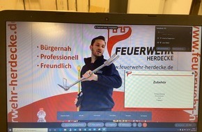 Feuerwehr Herdecke: FW-EN: Projekt erfolgreich gestartet: Erster professioneller Online Unterricht in der Herdecker Feuerwehr - Wehr geht pandemiebedingt flexible Wege bei der Aus- und Fortbildung