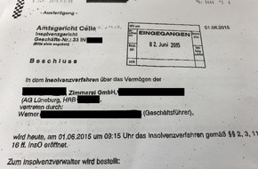 BREMER INKASSO GmbH: Insolvenz - Angst vor Totalverlust nicht zwangsläufig begründet