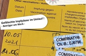 Polizeiinspektion Stade: POL-STD: Anzahl der Betrugsversuche mit gefälschten Impfpässen im Landkreis Stade nimmt zu