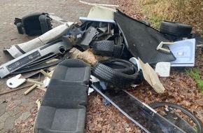 Polizeiinspektion Cuxhaven: POL-CUX: Illegale Entsorgung von KFz-Teilen und weiterem Mobiliar zwischen Beverstedt und Wellen (Foto im Anhang)
