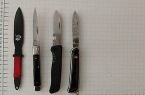 Bundespolizeidirektion Sankt Augustin: BPOL NRW: Hauptbahnhof Hamm - Bundespolizei stellt mehrere Messer sicher