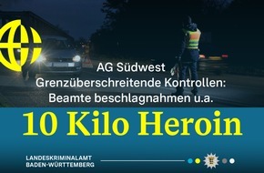 Landeskriminalamt Baden-Württemberg: LKA-BW: Schwerpunktkontrollen zur Bekämpfung des grenzüberschreitenden Rauschgiftschmuggels und -handels: über 12 Kilogramm Drogen beschlagnahmt