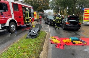 Freiwillige Feuerwehr Samtgemeinde Fredenbeck: FFW Fredenbeck: Zwei Autofahrer bei Verkehrsunfall verletzt / Feuerwehr befreit Fahrerin aus BMW