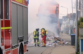 Polizei Minden-Lübbecke: POL-MI: Papier in Müllwagen fängt während Fahrt Feuer