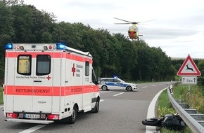 Verkehrsdirektion Koblenz: POL-VDKO: Schwerverletzter Motorradfahrer