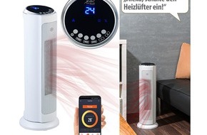 PEARL GmbH: Sichler Haushaltsgeräte WLAN-Keramik-Heizlüfter LV-860.avs, kompatibel zu Amazon Alexa & Google Assistant