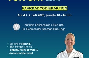 Polizeipr&auml;sidium S&uuml;dosthessen: POL-OF: Fahrradcodieraktionen mit der Schutzfrau vor Ort