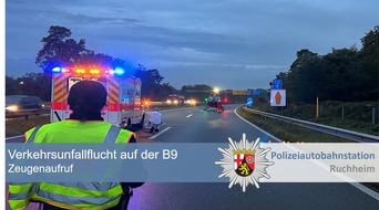 Polizeidirektion Neustadt/Weinstraße: POL-PDNW: Polizeiautobahnstation Ruchheim - Zeugenaufruf nach Verkehrsunfallflucht auf der B9 - Motorradfahrer schwerverletzt