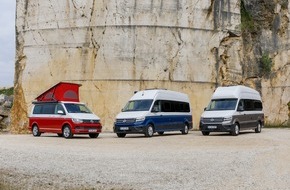 VW Volkswagen Nutzfahrzeuge AG: Volkswagen Nutzfahrzeuge zündet Premieren-Feuerwerk auf dem Caravan Salon 2018 / Doppelpremiere des Grand California: Einstiegspreis unter EUR 55.000,-