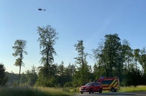 Feuerwehr Ratingen: FW Ratingen: Polizei unterstützt die Suche nach einem Waldbrand aus der Luft