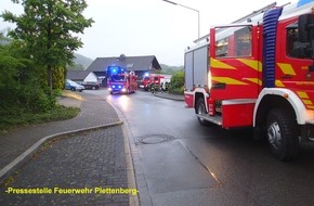 Feuerwehr Plettenberg: FW-PL: OT- Holthausen. Kellerbrand mit glimpflichem Ausgang für die Bewohner.