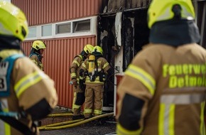 Feuerwehr Detmold: FW-DT: Brand in einem Gewerbebetrieb in Detmold Lo&szlig;bruch