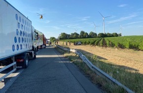 Polizeidirektion Neustadt/Weinstraße: POL-PDNW: Polizeiautobahnstation Ruchheim Junges Rehkitz verursacht schweren Verkehrsunfall