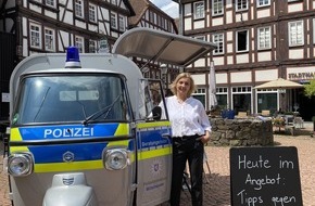 Polizeipräsidium Mittelhessen - Pressestelle Wetterau: POL-WE: Neuer Termin für Präventionstipps beim Marktbummel am 13.7. in Bad Nauheim