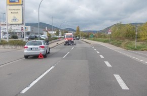 Polizeidirektion Neustadt/Weinstraße: POL-PDNW: Motorradfahrer schwer verunglückt