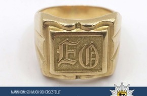 Polizeipr&auml;sidium Mannheim: POL-MA: Mannheim: Goldschmuck sichergestellt - Verdacht der Hehlerei - Zeugen gesucht