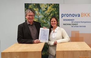 pronova BKK: pronova BKK erneuert ihren Nachhaltigkeits-TÜV