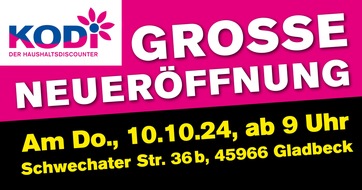 KODi Diskontläden GmbH: KODi eröffnet zweite Filiale in Gladbeck