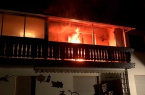 Polizeidirektion Trier: POL-PDTR: Balkonbrand in Einfamilienhaus in Hettenrodt