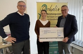 DPolG Niedersachsen: DPolG Niedersachsen: für den Sozialfonds der Polizei e.V.: Sozialfonds der Polizei e.V. leistet Spende in Höhe von 5000 Euro an Ophelia Beratungszentrum