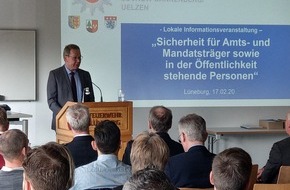 Polizeiinspektion Lüneburg/Lüchow-Dannenberg/Uelzen: POL-LG: ++ Polizei klärt auf, informiert und bildet präventive Netzwerke ++ lokale Informationsveranstaltung für Amts- und Mandatsträger sowie in der Öffentlichkeit stehende Personen ++ ...