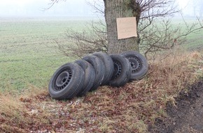 Polizeiinspektion Aurich/Wittmund: POL-AUR: Friedeburg - Reifen illegal entsorgt +++ Westerholt - Unfallflucht +++ Esens - Auffahrunfall