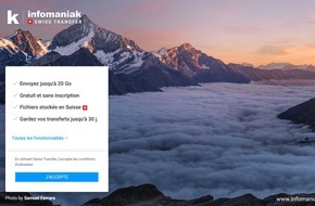 Infomaniak: Infomaniak: Une transmission facile, sûre et rapide de fichiers jusqu'à 20 Go avec Swiss Transfer / Swiss Transfer - Une solution suisse de transfert de fichiers gratuite jusqu'à 20 Go
