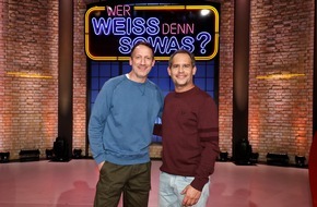 ARD Das Erste: Leinwandhelden: Wotan Wilke Möhring und Moritz Bleibtreu bei "Wer weiß denn sowas?" - Das Wissensquiz vom 19. bis 23. Dezember 2022, um 18:00 Uhr im Ersten