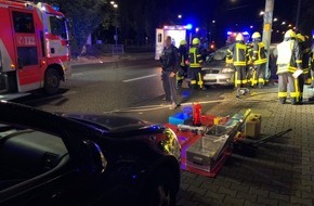 Feuerwehr Frankfurt am Main: FW-F: Schwerer Verkehrsunfall auf der Hanauer Landstraße