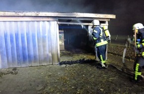 Freiwillige Feuerwehr Werne: FW-WRN: Brand einer Stallung durch Pyrotechnik verhindert
