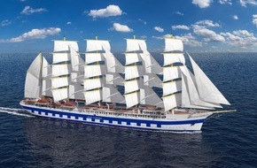 Star Clippers: Kreuzfahrt: Spektakulärer Neubau für Star Clippers / Der größte Rahsegler der Welt sticht 2017 in See / 5 Masten und mehr als 6.000 Quadratmeter Segelfläche / Schiff soll FLYING CLIPPER heißen