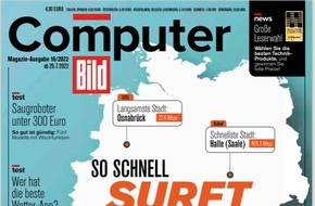 COMPUTER BILD: COMPUTER BILD-Speedtest 2022: So schnell surft Deutschland via DSL und Kabel / Testsieger Vodafone Kabel-Internet, Telekom mit schnellstem DSL / 4,8 Millionen Messungen durch Nutzer