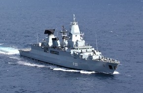 Presse- und Informationszentrum Marine: Die Fregatte "Hessen" verlässt Wilhelmshaven
in Richtung Ägäis