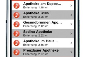 ABDA Bundesvgg. Dt. Apothekerverbände: Sinnvolle "App": Apotheken-Notdienst via iPhone Nr. 1 der Apple-Dienstprogramme / Viel Lob für Service der 22 8 33-Familie