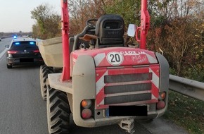 Verkehrsdirektion Mainz: POL-VDMZ: Muldenkipper auf Abwegen - Feststellung kam den Beamten "spanisch" vor