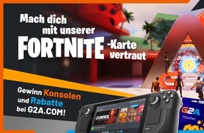 G2A: G2A.COM startet mit seiner ersten Fortnite-Map in ein neues Abenteuer / Spielerinnen können bis zum 31. Dezember Steam Decks und exklusive G2A.COM-Prämien gewinnen