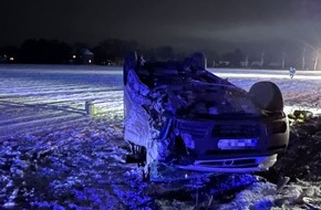 Freiwillige Feuerwehr Samtgemeinde Fredenbeck: FFW Fredenbeck: Elektrofahrzeug kollidiert mit Transporter / Fahrer schwer verletzt / Rettungshubschrauber im Einsatz