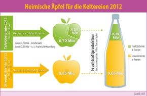 VdF Verband der deutschen Fruchtsaft-Industrie: Mehr Streuobstäpfel als erwartet / Fruchtsaft-Hersteller fördern heimische Erzeugung (BILD)
